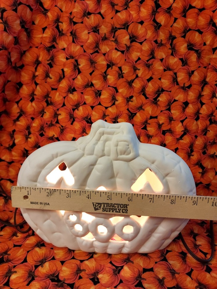 Ceramic Bisque~~ Ready to Paint~~~ "BOO" Pumpkin with Light Kit