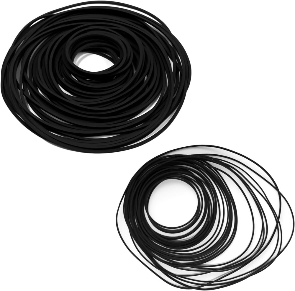 80 Pcs Cassette Player Belts Replacement Kit, Mixed Flat Rubber Belts for Record