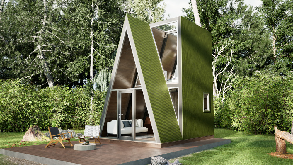 A-Frame low Budget 16’x12’ Tiny House Plan & CAD File,PDF Blueprint,3D Image