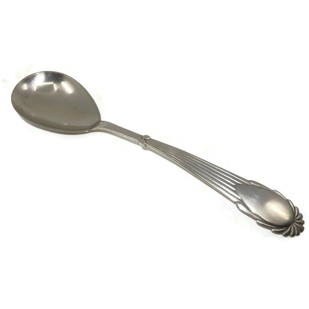 Georg Jensen 830 Silver 1921 Solid Serving Spoon, 8 3/8"
