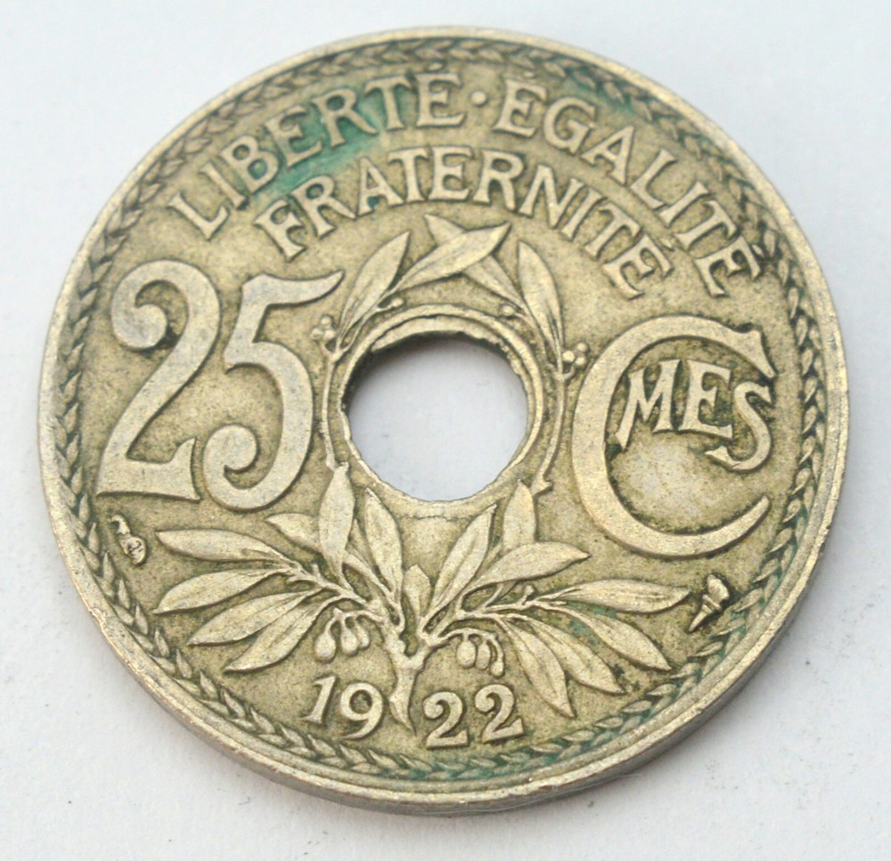 FRANCE 25 CENTIMES 1922 OLD COIN