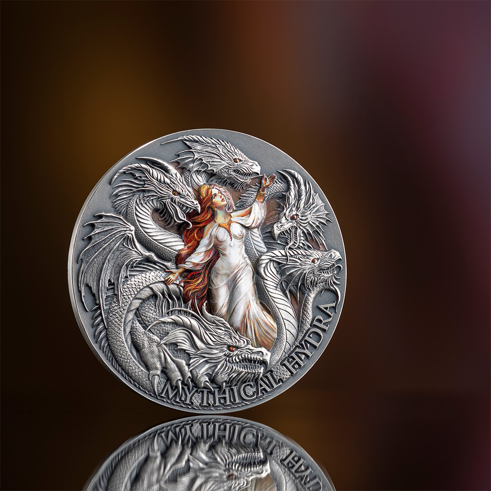 2 Silver Coins - Stonegaze Basilisk & Mythical Hydra