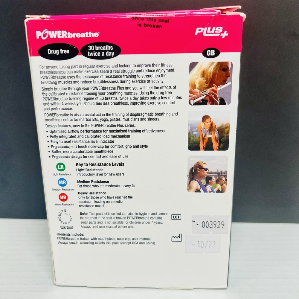 POWERbreathe Plus + Light Resistance Pink Model Trainer