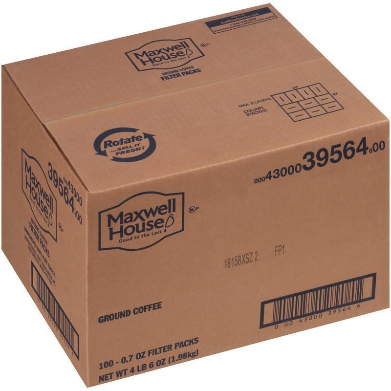 Ground Coffee Filter Packs 0.7 oz Packets 100 per Case for Restaurants Hotels