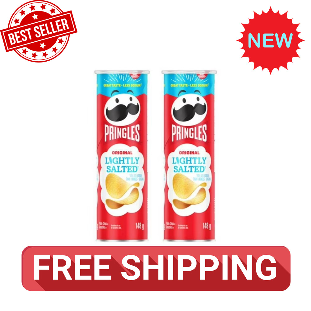 Pringles Canned Potato Chips Lightly Salted 148g (2 Pack)