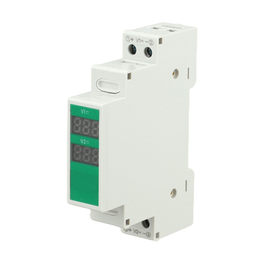 Compact For Din Rail Mountable Voltage Meter with LED Display for DC Use