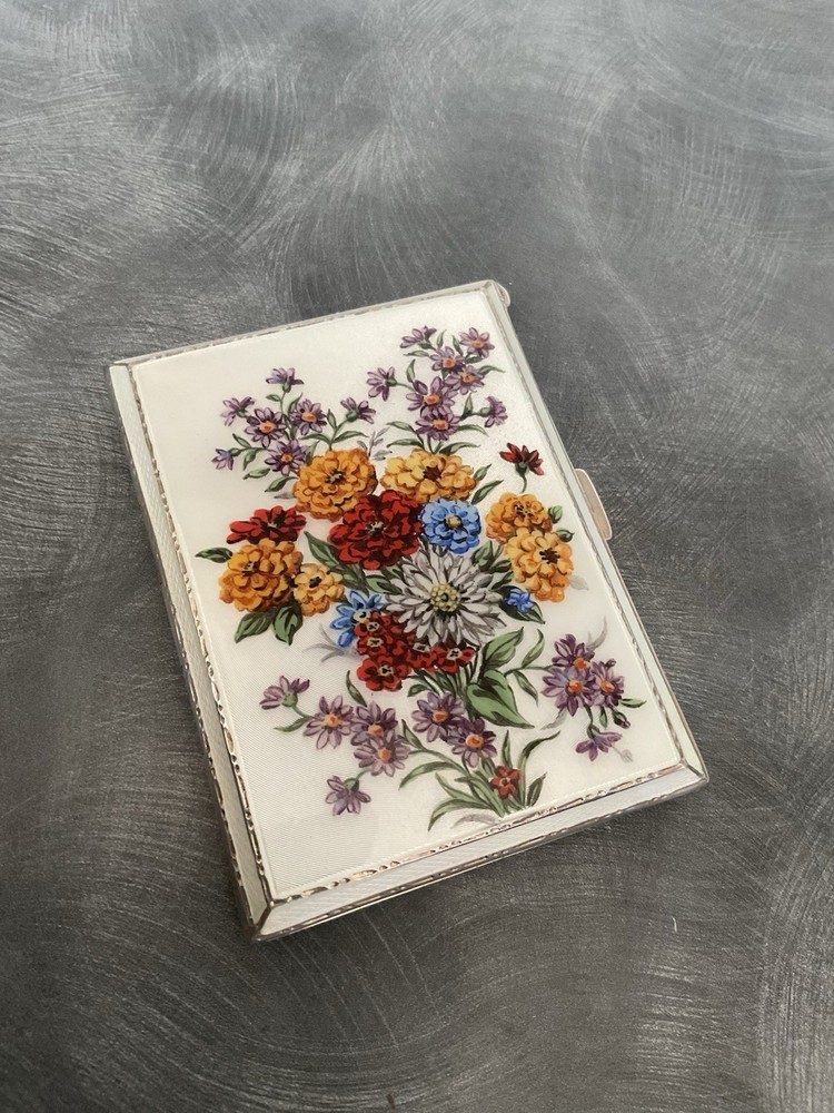 SUPERB SOLID SILVER ENAMEL CIGARETTE CASE WILLIAM SUCKLING B’HAM 1941 101g