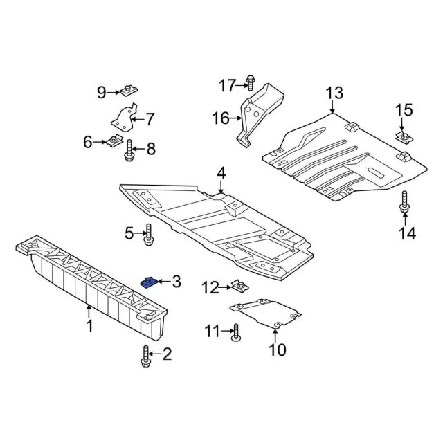 Genuine Ford Radiator Support Splash Shield Nut W717634-S439