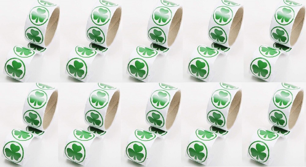 10pk Shamrock Roll Stickers (100 each roll)