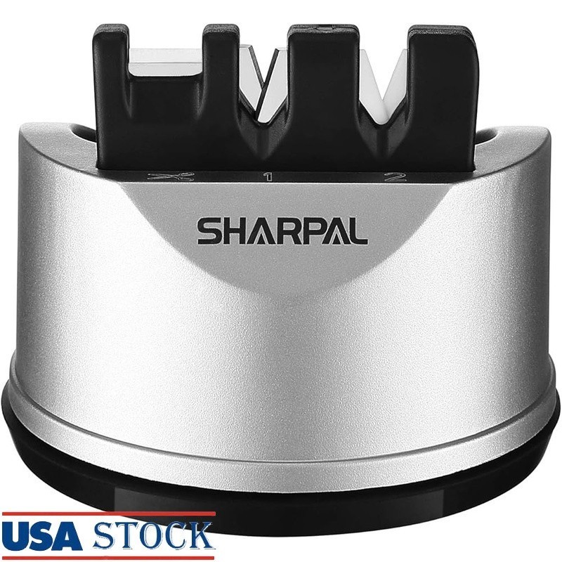 3-Stage Knife Sharpener W/ Strong Suction Base & User-Friendly Design Scissors
