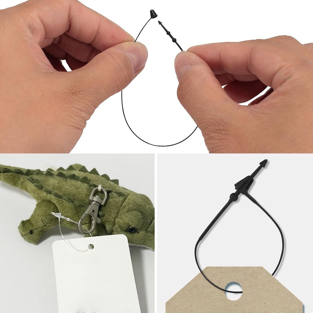3 Inch 500 Pcs Plastic Fasteners Hang Tags Clear Snap Lock Pins Security Loop Pr