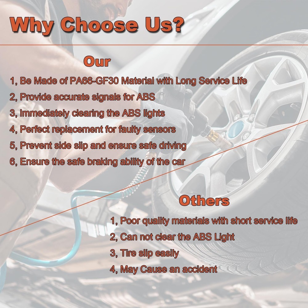 ABS Wheel Speed Sensor Front Rear Left Right Replacement for Commander 2006-2...