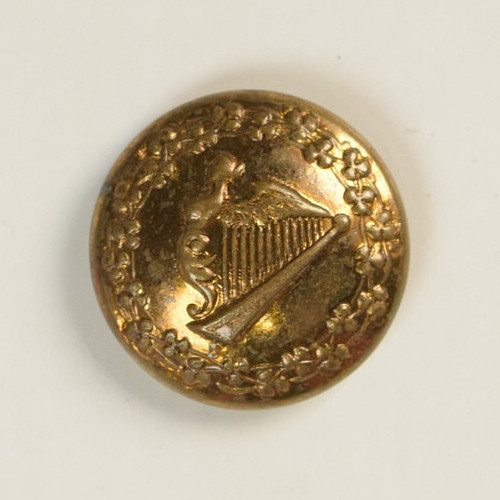 19th C. Irish Harp Clovers Uniform Button N6B