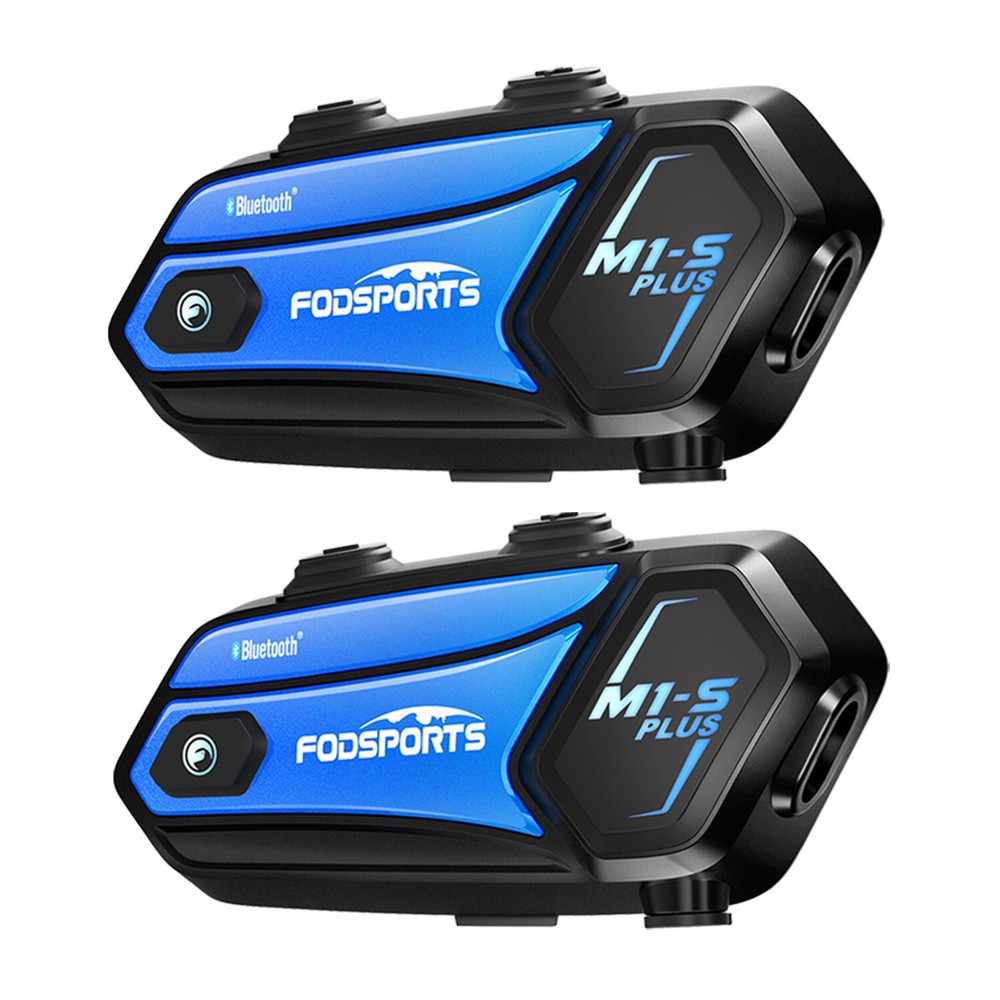 2x M1-S Plus 2000M Motorcycle Helmet Intercom BT Headset 10 Riders Communication