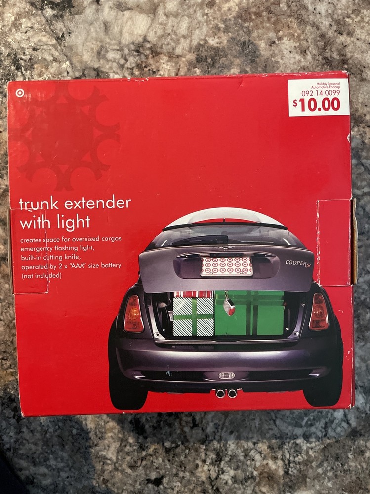 Lighted Trunk Extender with Emergency Flashing Light Cutting Knife Target 2005