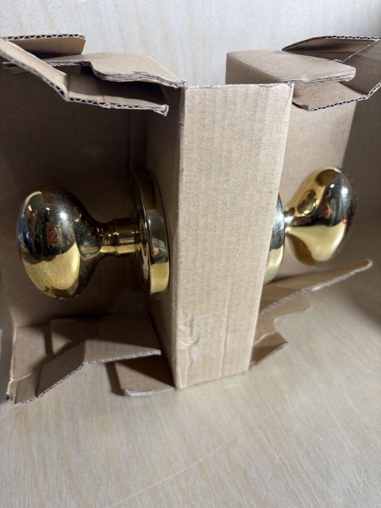 polished Brass Smooth Oval Door Knobs new