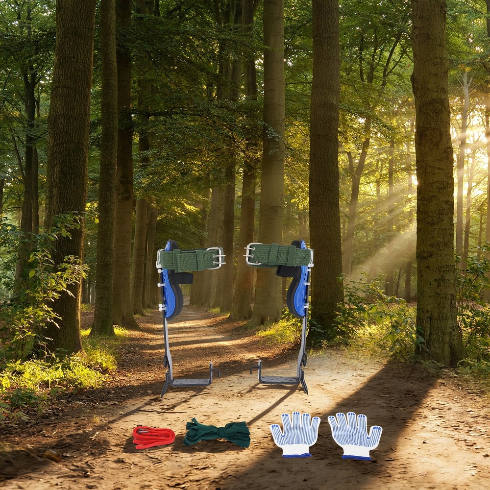 Tree Climbing Spike Set Pole Climbing Spurs w/ Rope Climber Adjustable Long!