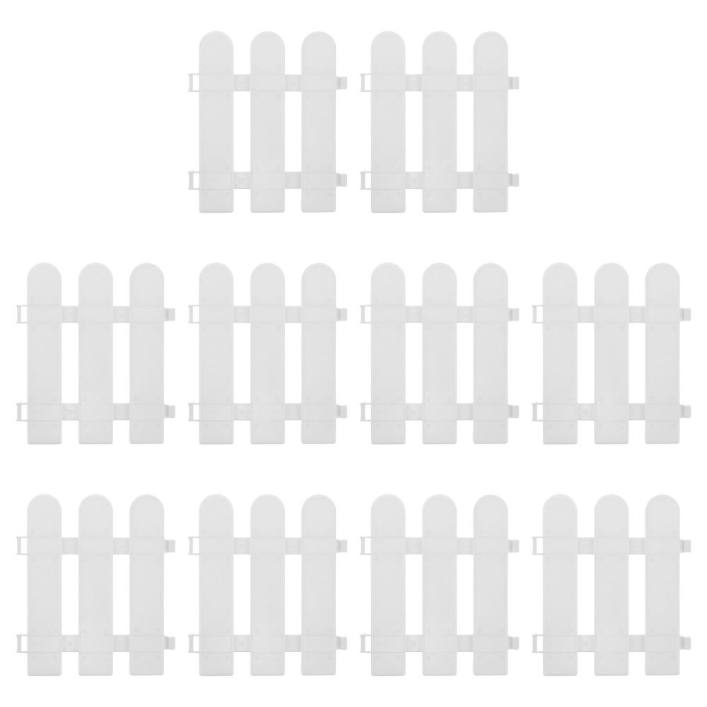 10 Pcs White Plastic Fence Decorative Border for Garden Path