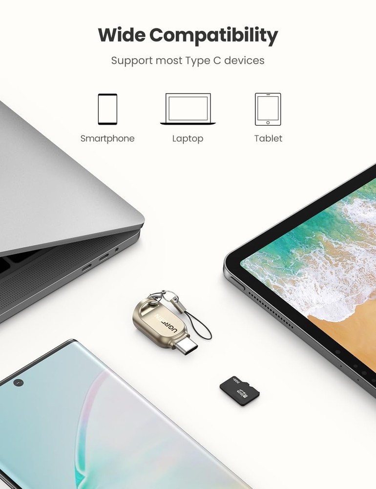 UGREEN USB C Micro SD Card Reader, Type C to Adapter Silver