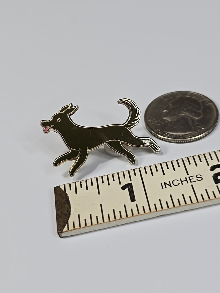 Happy Brown Hound Dog Lapel Pin