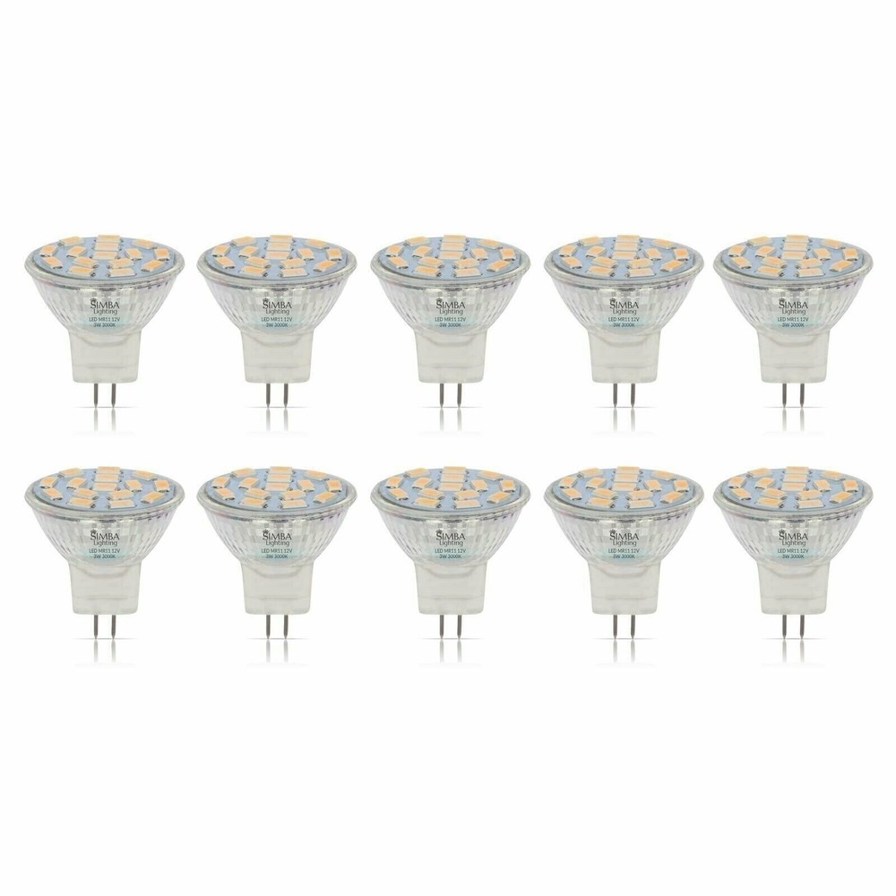 [10 Pack] LED MR11 3W 20W 12V Halogen Replacement GU4 Bi-Pin 3000K Soft White