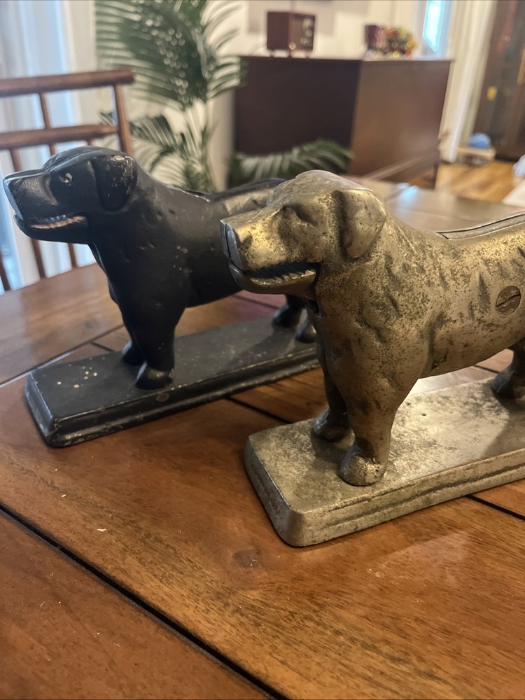 Pair Of Cast Iron Nutcrackers Dog Figure