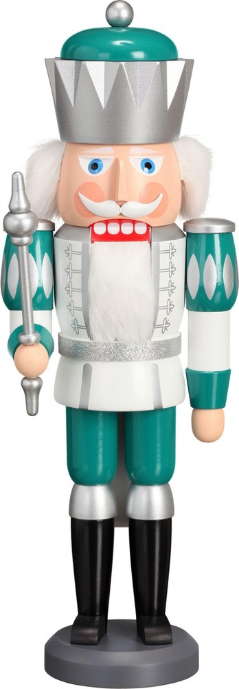 Nutcracker King Exclusive White-Silver-Mint Turquoise 14x40x12cm NEW Nutcracker