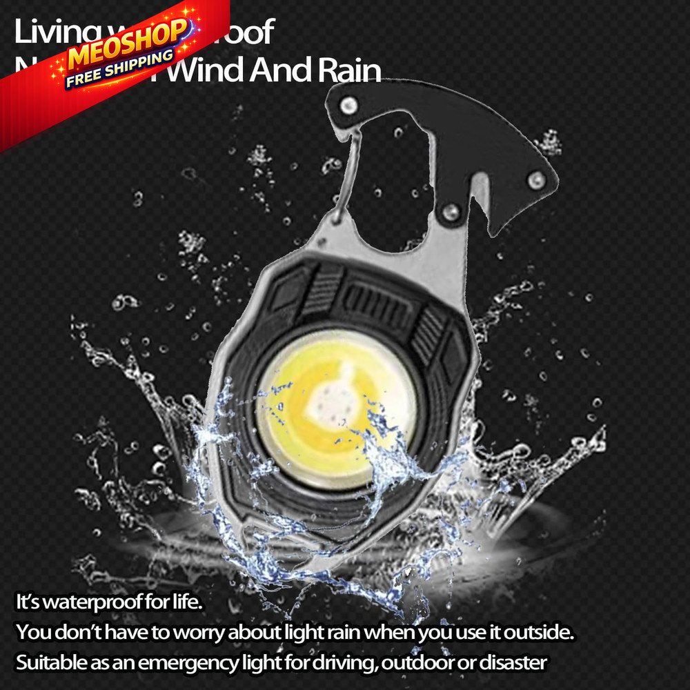 COB Keychain Work Light Flashlights 7 Modes Blue