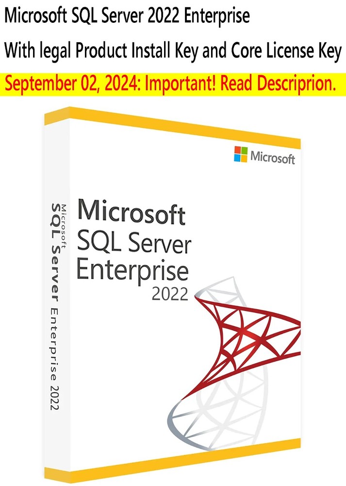 Microsoft SQL Server 2022 Enterprise with 24 Core License, unlimited User CALs