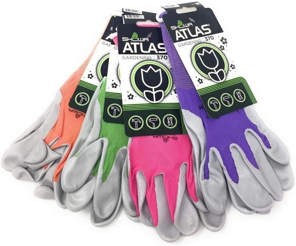 Lightweight Nitrile Garden Gloves - 4 Pack, Size Medium