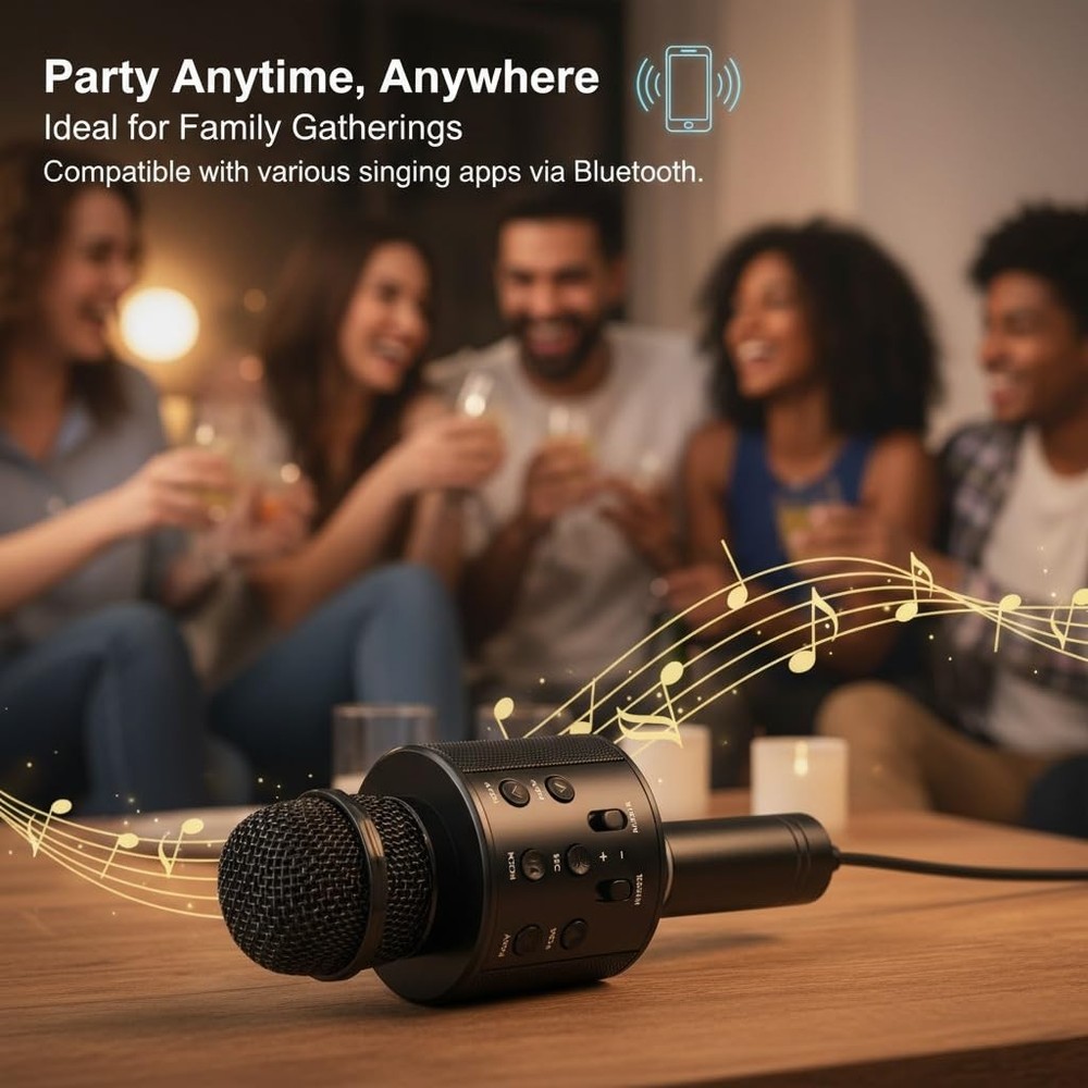 Wireless Bluetooth Microphone Karaoke Handheld Speaker 3-in-1 Portable