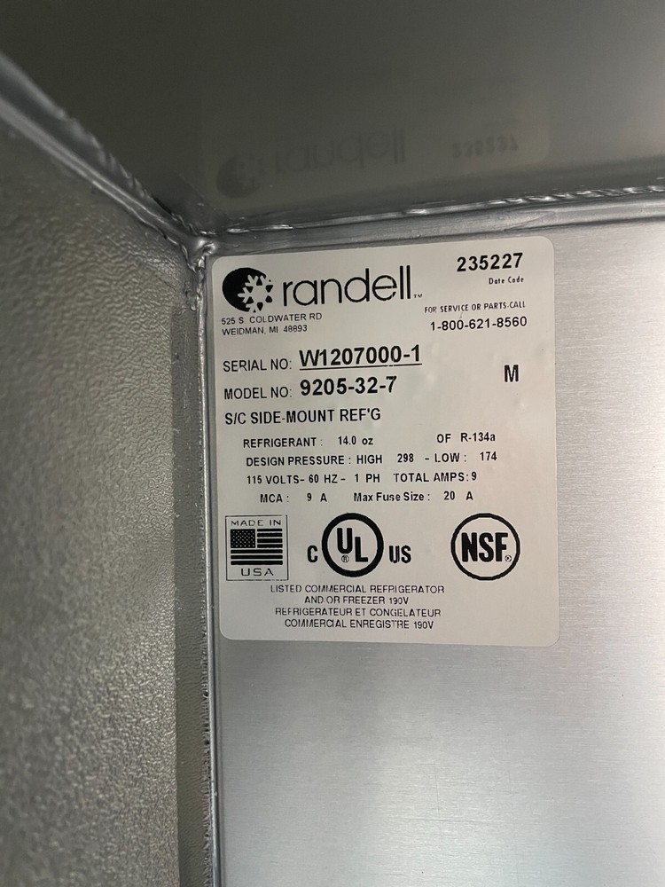 Randell 9205-32-7 Refrigerated Counter/ Work Top