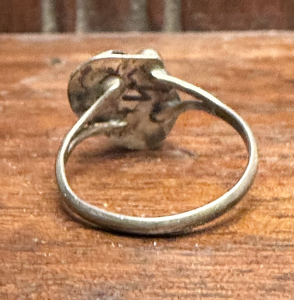 Vintage Native American Silver Turquoise Ring Sz 5.75