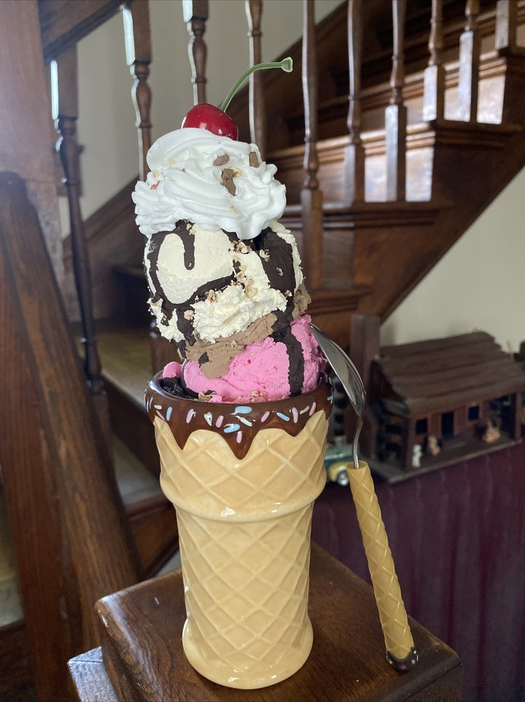 Fake Neapolitan Ice Cream Sundae