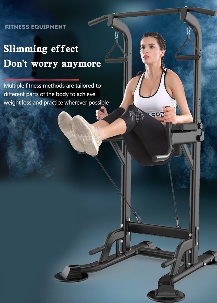 Pull-Up Bars & Squat Bar Power Tower Dip Stands Strength Training for Home Gym`