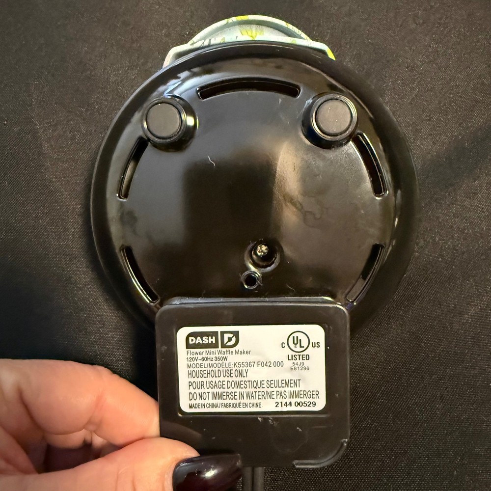 Dash Mini Waffle Maker Floral Compact 4" Maker Cute Kitchen EUC