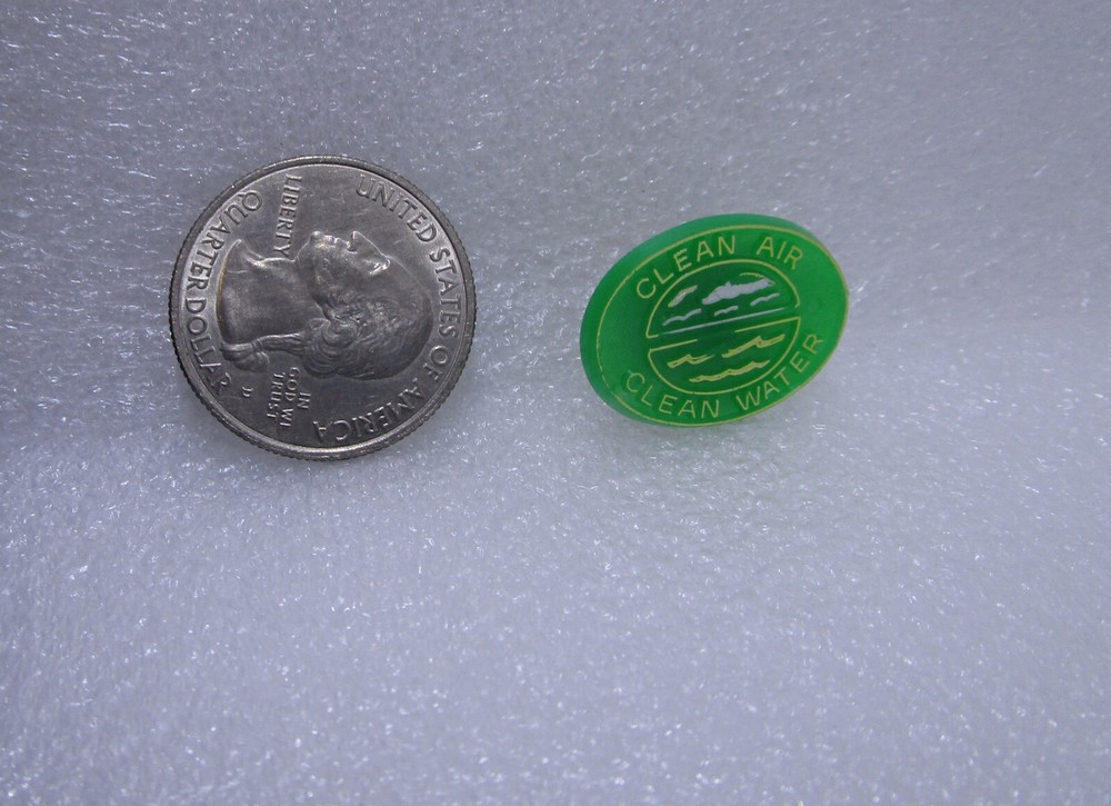 Clean Air Clean Water Plastic Pin
