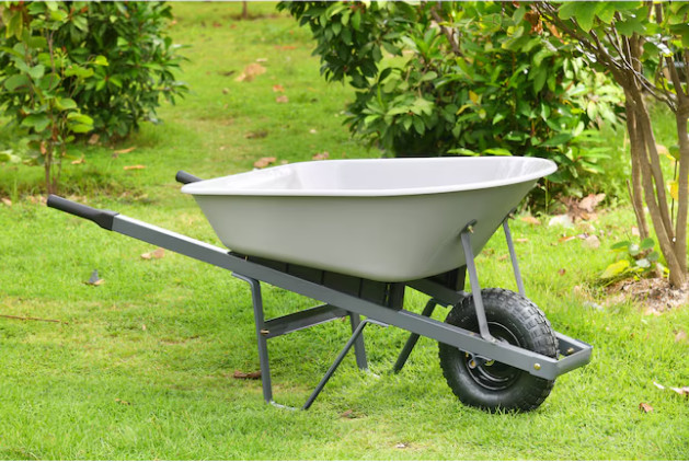 Project Source 5-cu ft 1 Wheel Poly Push Wheelbarrow