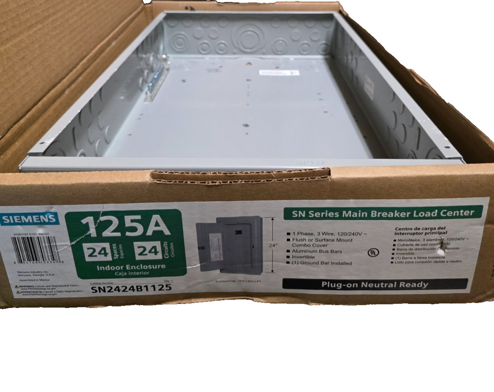 Siemens SN2424B1125 load center enclosure only