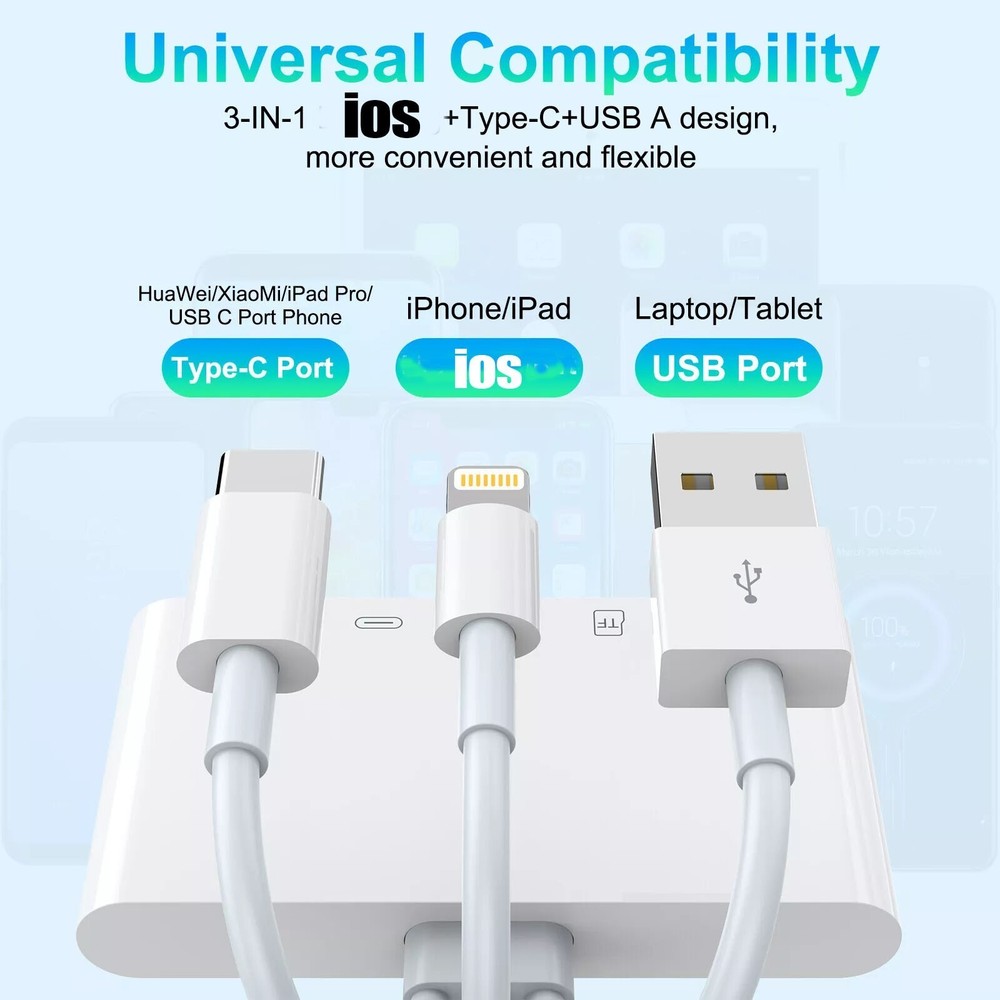 USB 3.0 5-in-1 Memory Card Reader OTG Adapter – SD, microSD, USB-C & Lightning