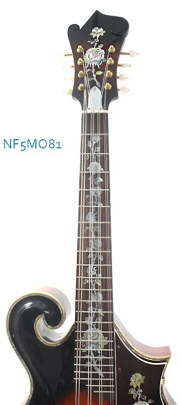 F5 style Solid Curly Maple wood and Spruce top Mandocello Rose NF5MO81