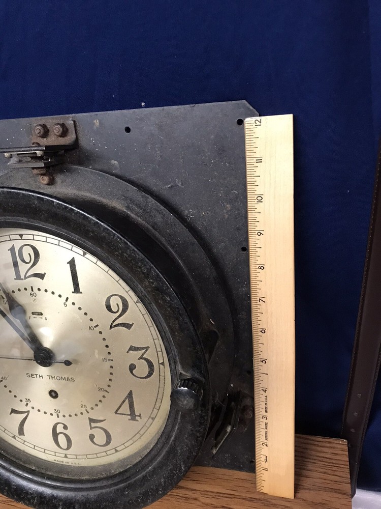 Seth Thomas Naval Type ship clock made in USA Working Condition