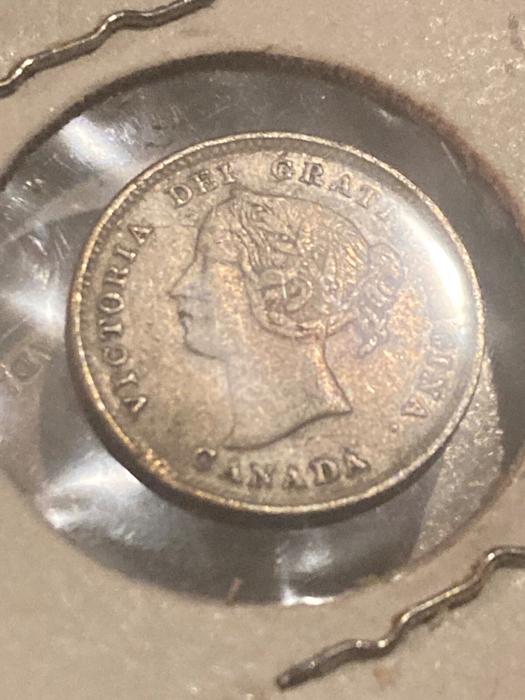 1893 Canada 5 Cents Silver Foreign Coin