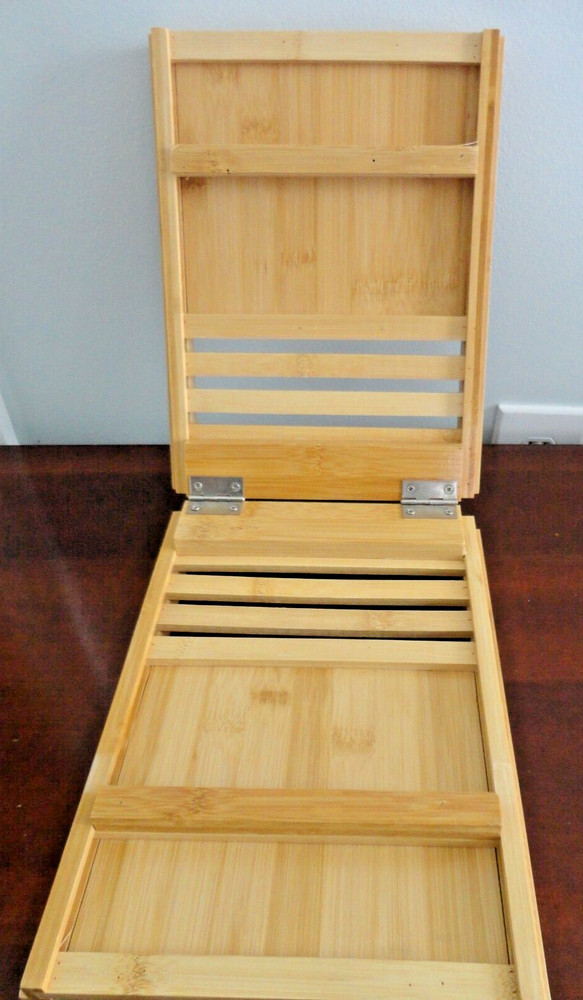 BAMBOO CADDY TRAY FOLDABLE MULTIPURPOSE BATHTUB TRAY OR KITCHEN TRAY