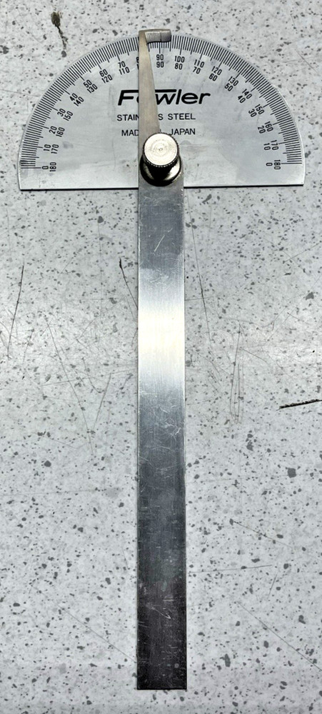 Fowler Stainless Steel Protractor Rectangular Head & Semi-Circular Head