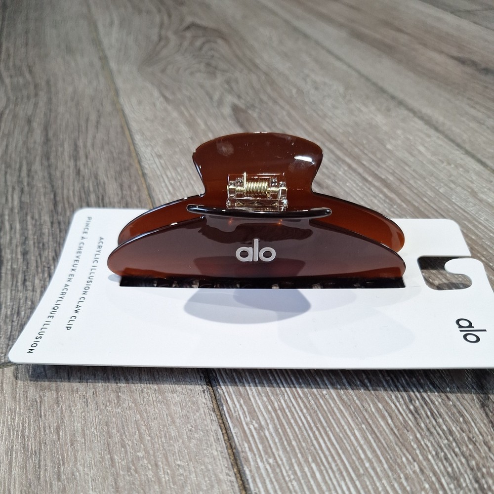 2 Alo Clips Brown Tortoise and White acrylic illusion Bundle