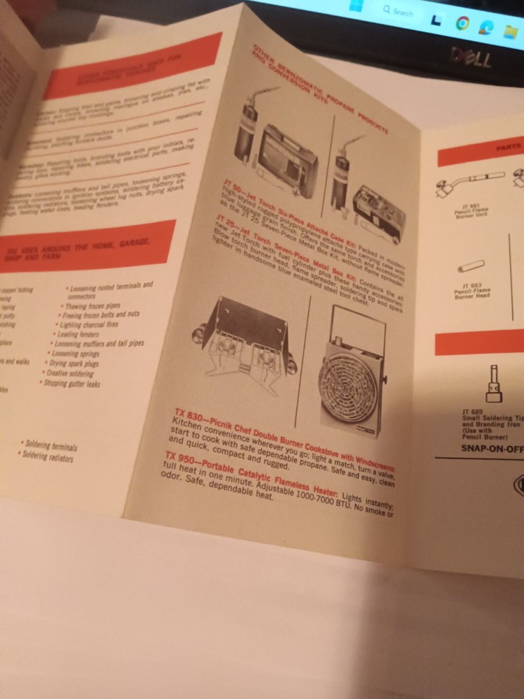 Vintage Benzomatic Hot Tips Torch Brochure