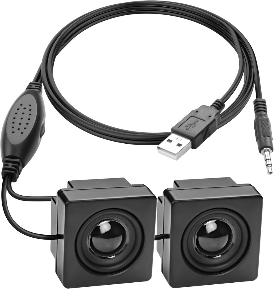 Mini Computer Speaker for Desktop PC 3.5Mm TRS Input with Volume Control USB Pow