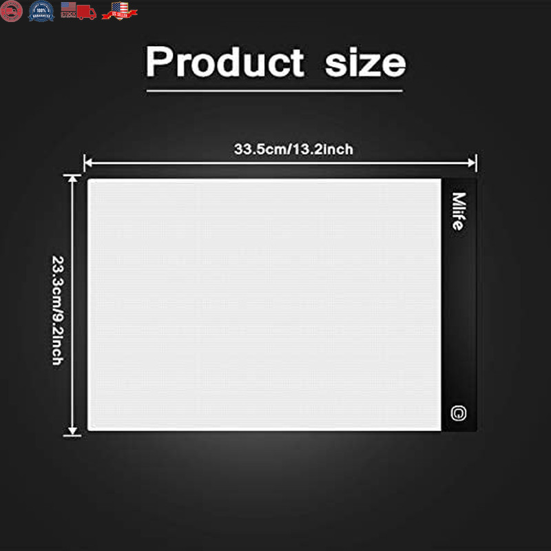 A4 LED Light Pad - Diamond Art Light Box Tracing Light Board with 3 Brightness,