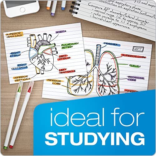 500 Pack Ruled Index Cards Lined Index Flashcards for School Learning Office